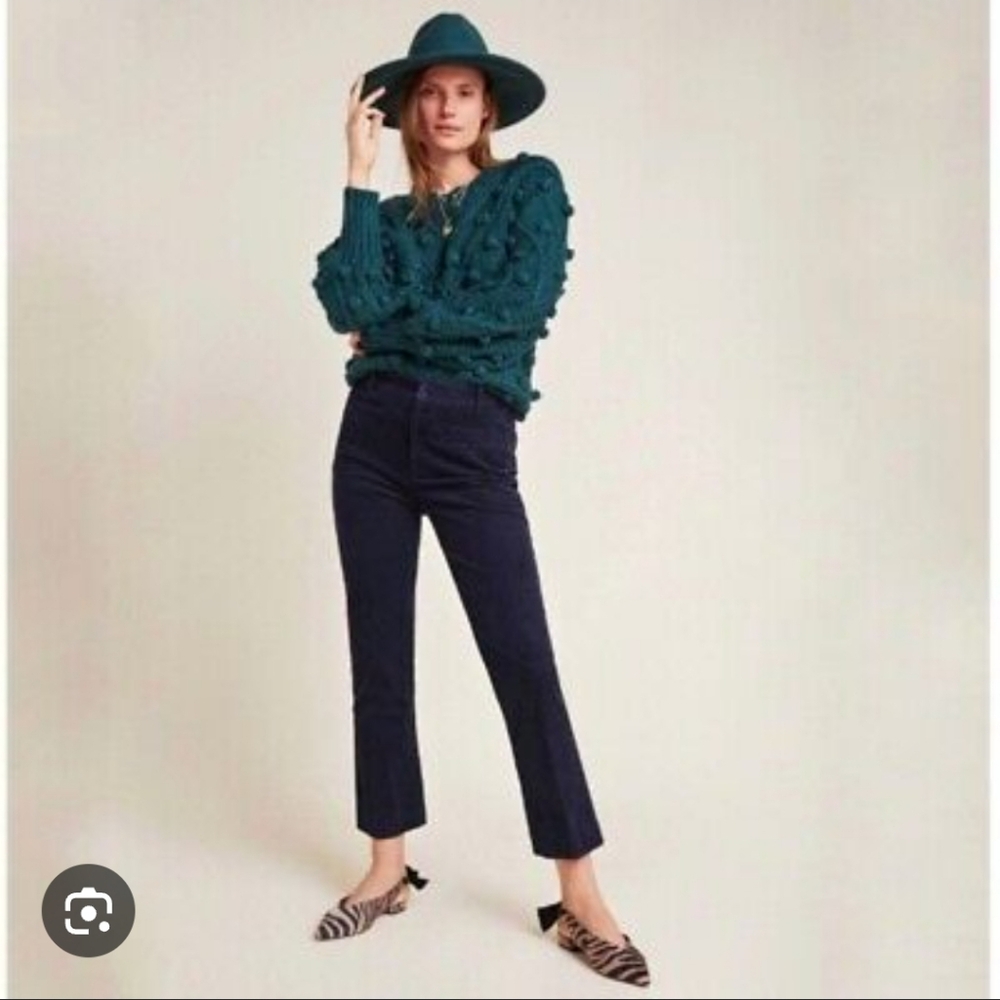 Anthropologie Essential Collection Navy Cropped Corduroy Pants